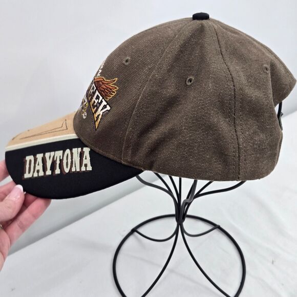 Bike Week Daytona 2007 Hat Baseball Cap Trucker Brown Hook Loop Adjustable - Picture 6 of 8